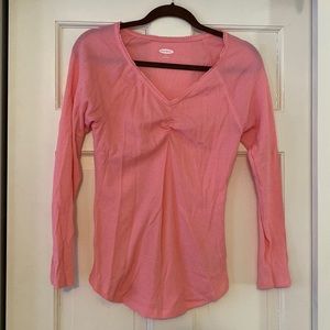 Long sleeve, bright pink thermal.
